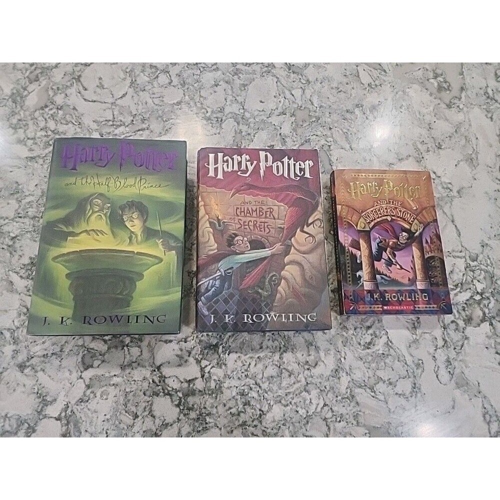 3 Lot Harry Potter J.K. Rowling Half Blood Prince, Chamber Of Secrets, Sorcerers